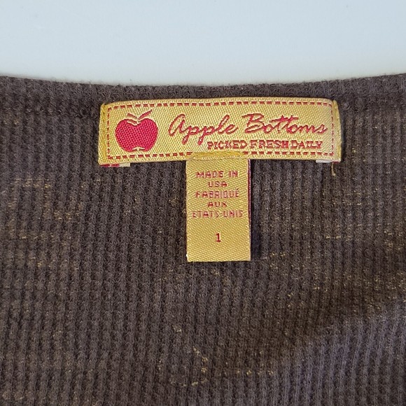Vintage Apple Bottom Jeans Top Women's Plus Size 1 Brown Gold - Picture 4 of 12